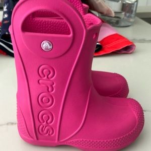 Crocs Pink Handle It Rainboots Pink Girls Size 9
